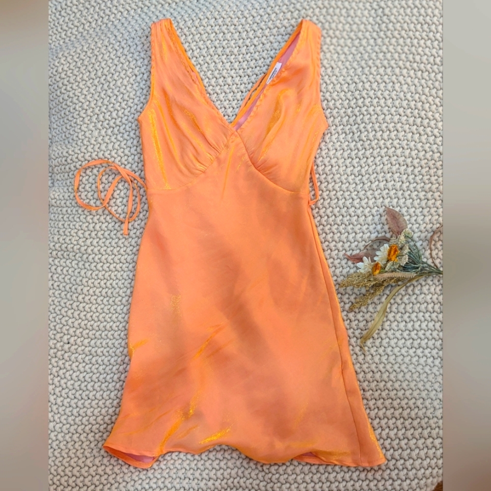 Peppermayo Vintage Slip Audrey Dress in Mango Shimmer Orange